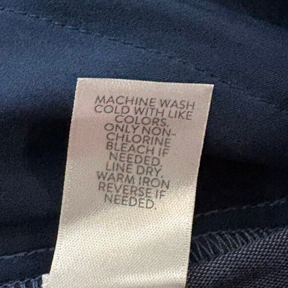 J. Jill Linen Stretch Pants Women Large Blue Brown Stripe Wide Leg Belted - Picture 11 of 14